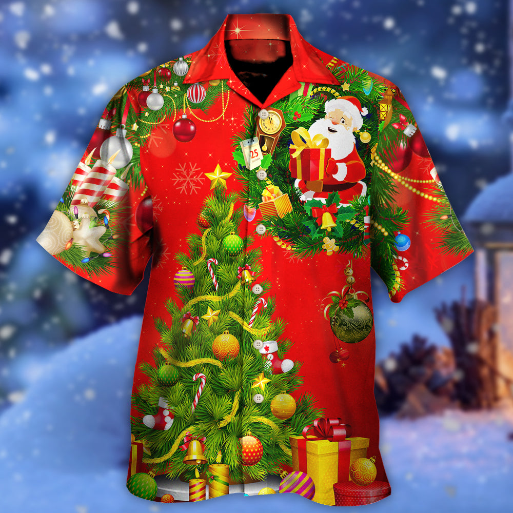 Red Christmas Tree Hawaiian Shirt For Resort Getaways And Comfortable Summer Activities