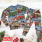 Farmhouse Christmas Happiness Long Sleeve Pajamas Set For Holiday Bedtime And Cozy Home Wear