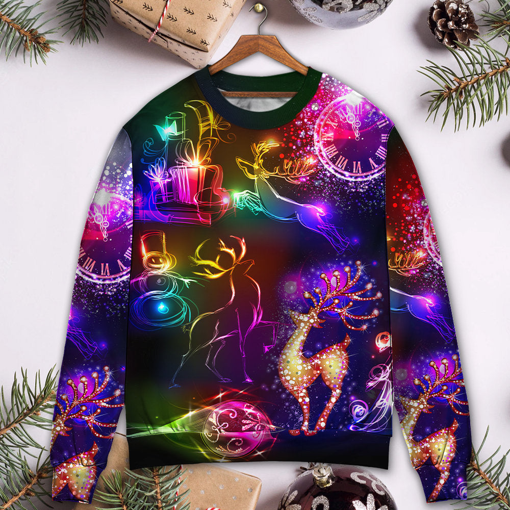 Christmas Reindeer Neon Light Sweater For Seasonal Parties Cozy Gatherings And Thoughtful Holiday Gifts