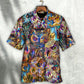 Neon Colorful Owl Wild Animal Hawaiian Shirt Pattern Detail For Summer Holidays And Outdoor Fun