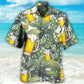 Craft Beer Hops Brew Hawaiian Shirt Print Closeup For Casual Outings