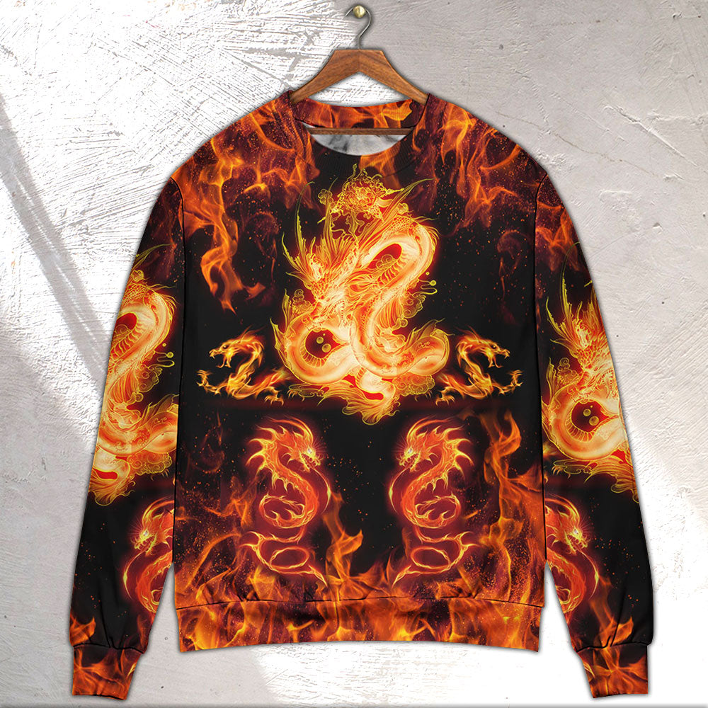 Dragon Fireball Fantasy Madness Sweater For Playful Everyday Outfits Travel And Comfortable Daily Wear