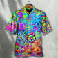 Bohemian Funny Colorful Octopus Tie Dye Hawaiian Shirt For Coastal Adventures And Warm Weather Wear