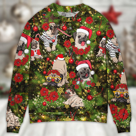 Christmas Merry Little Pugmas Sweater For Festive Parties Family Photos And Comfortable Seasonal Wear