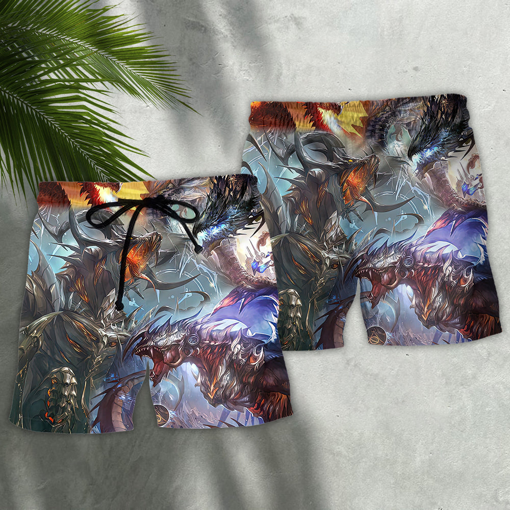 Dragon Fantasy Mystical World Beach Shorts For Poolside Relaxation And Summer Adventures