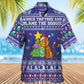 Cat Wreck Tree Blame Doggie Christmas Hawaiian Shirt Design Detail For Beach Days And Holiday Travel