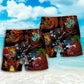 Fire Dragon Dice Fantasy Beach Shorts Pattern View For Vacation Travel And Outdoor Fun