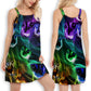 Cat Awesome Flash Neon V-Neck Sleeveless Cami Dress For Animal Lovers And Casual Summer Wear