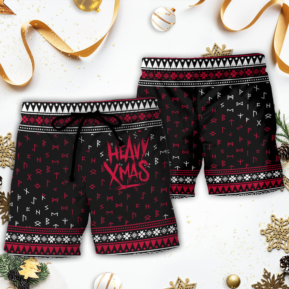 Christmas Tattoo Santa Humor Beach Shorts For Summer Vacation And Coastal Travel