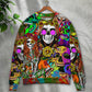 Hippie Skull Colorful Sweater For Casual Wear Parties And Thoughtful Gifting