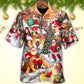 Christmas Santa Town Hawaiian Shirt Button Front Artwork For Resort Wear