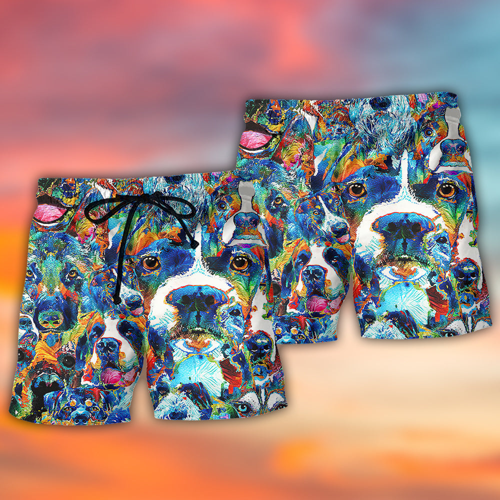 Dog Delight Beach Shorts Pattern Detail For Beachside Relaxation And Comfortable Resort Style