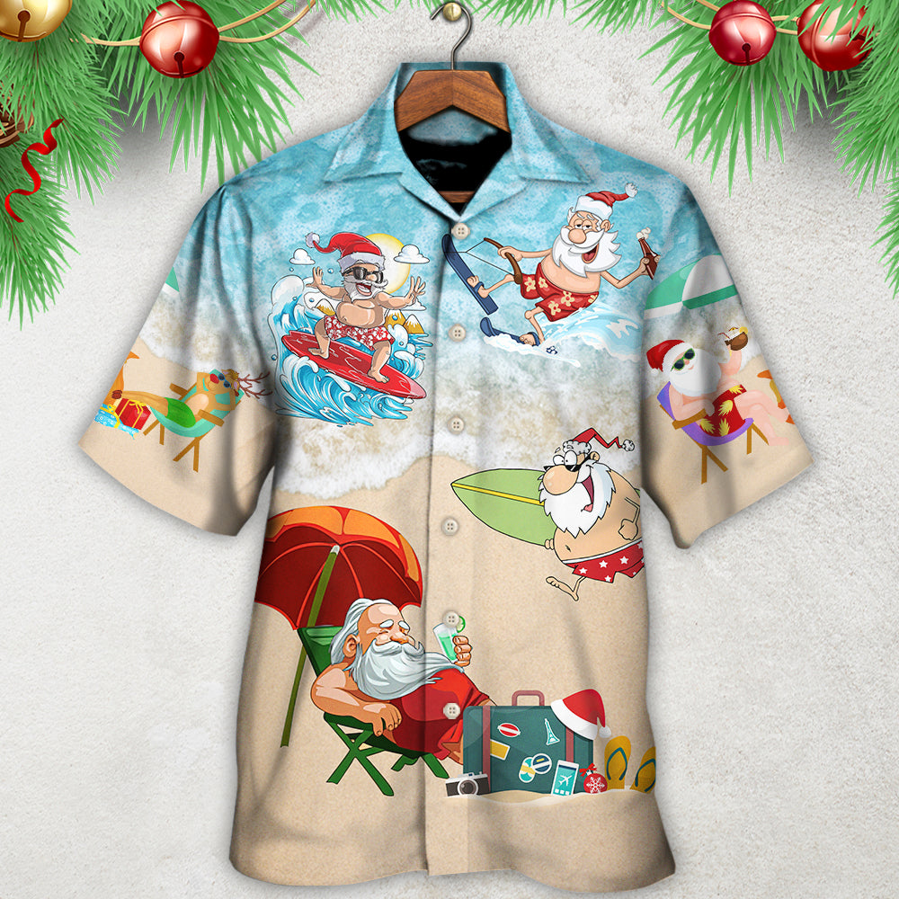 Christmas Santa Play Beach Hawaiian Shirt For Summer Events And Casual Outdoor Wear