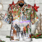 Festive Christmas Farm Hawaiian Shirt Relaxed Style View For Casual Outings