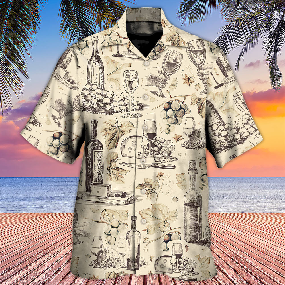 Retro Wine Grapes Vineyard Hawaiian Shirt For Summer Vacation And Beach Travel