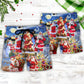Christmas Snow Santa Beach Shorts Pattern Detail For Seaside Leisure And Laid Back Styling