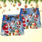 Christmas Santa Coming Night Story Beach Shorts Artwork Detail For Casual Warm Weather Outfits