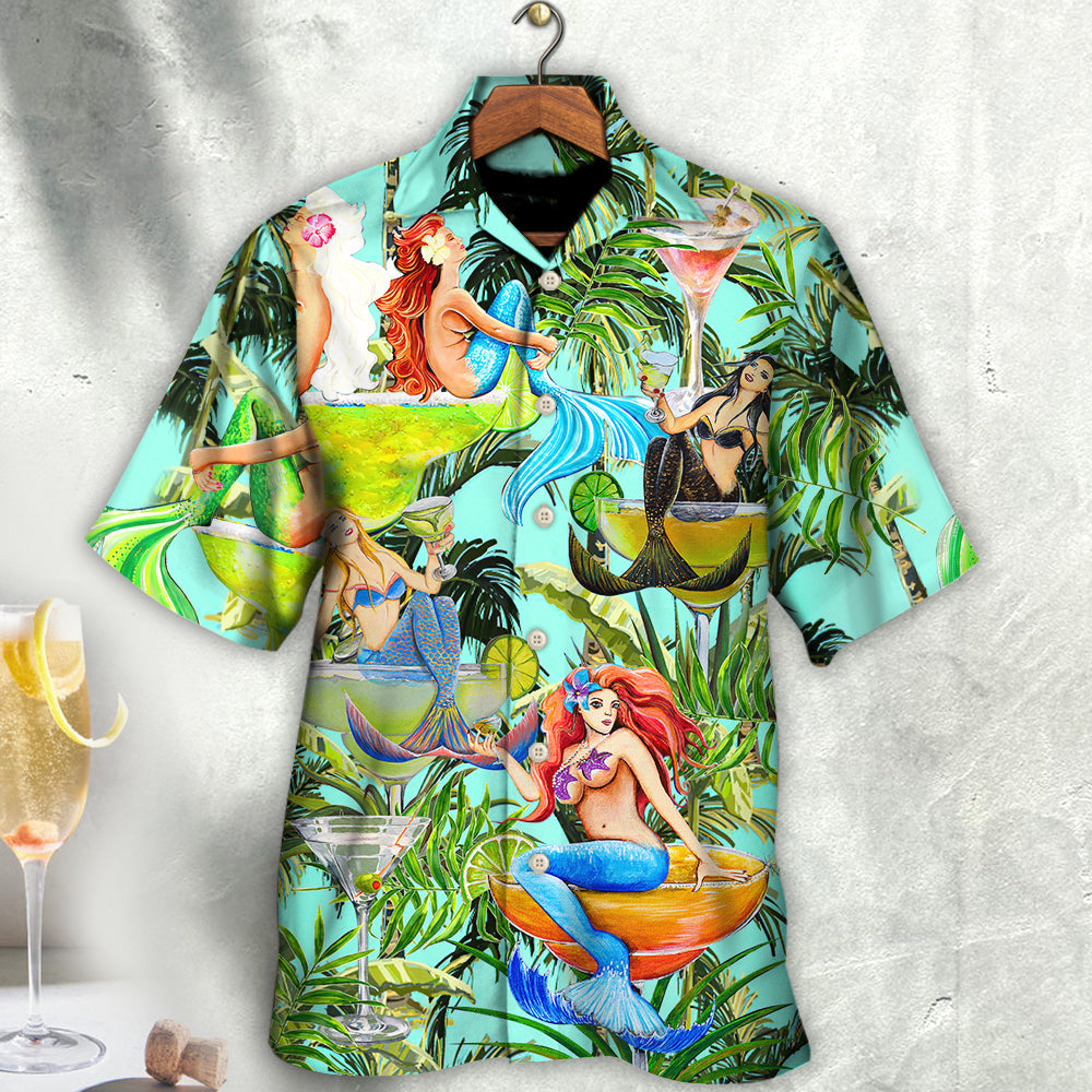 Tropical Cocktail Mermaid Fantasy Beautiful Hawaiian Shirt For Warm Weather Adventures And Everyday Comfort
