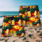 Beer Paradise Tropical Beach Shorts Pattern Detail For Casual Outings And Travel Ready Comfort