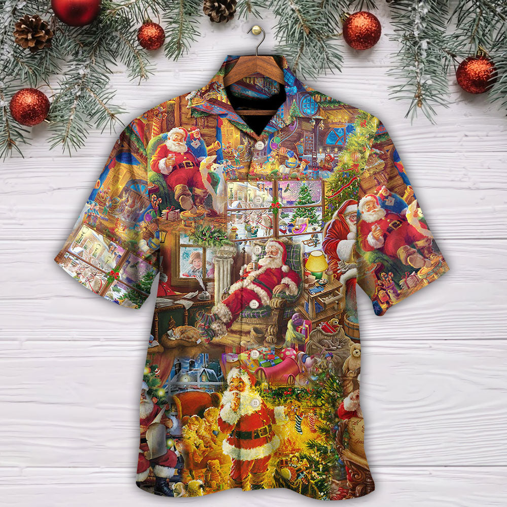 Happy Christmas Santa Season Joy Hawaiian Shirt For Summer Events And Casual Outdoor Wear