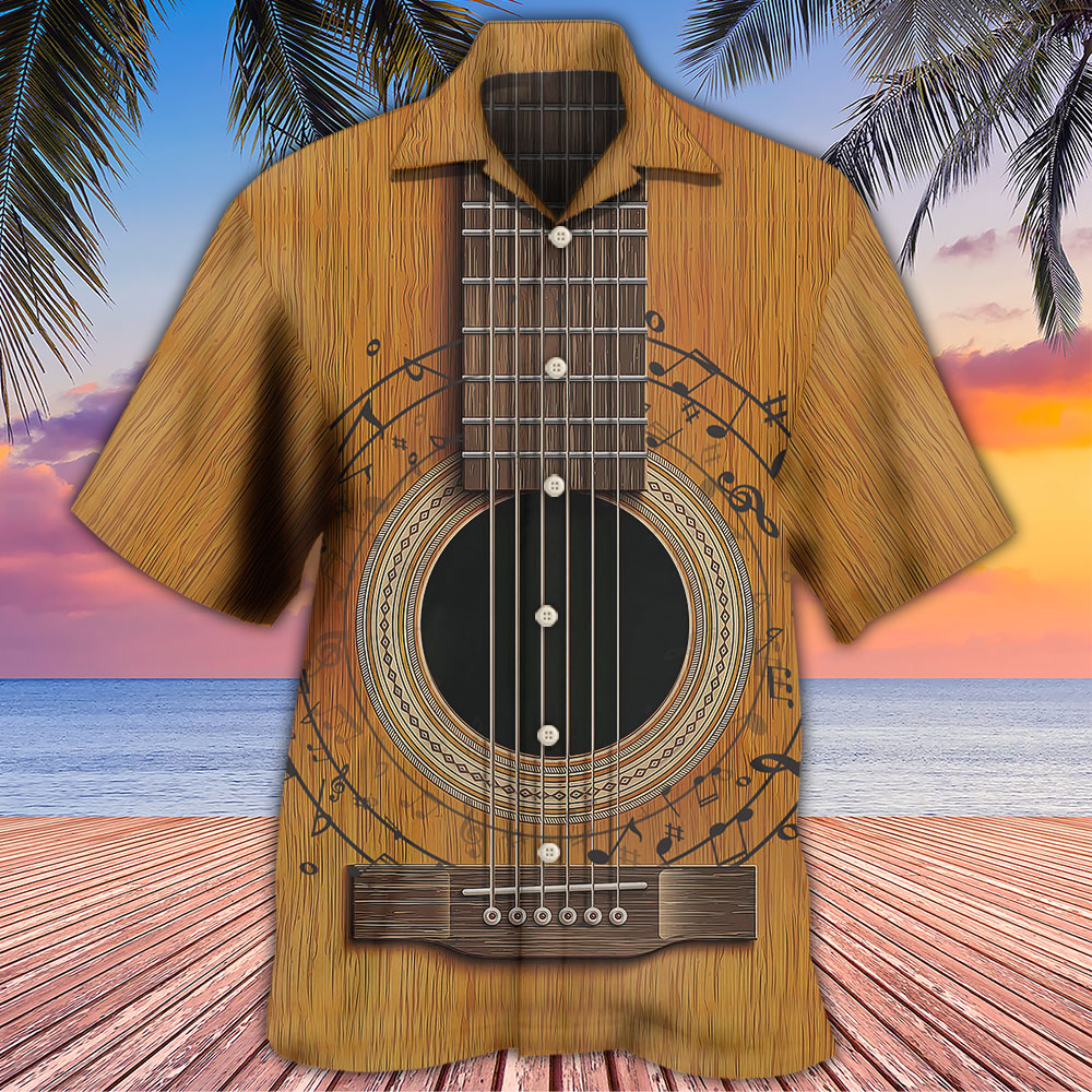 Retro Guitar Old Music Hawaiian Shirt For Warm Weather Adventures And Everyday Comfort