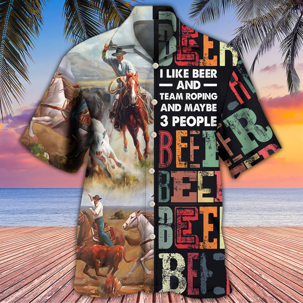 Horse Beer Team Roping Hawaiian Shirt Pattern View For Relaxed Warm Weather Outfits