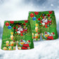 Funny Santa Beer Holiday Lights Beach Shorts Pattern View For Vacation Travel And Outdoor Fun