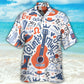 Guitar Country Music Festival Elements Hawaiian Shirt Pattern View For Lightweight Everyday Style