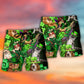Irish Cat Girl Green Festival Beach Shorts For Coastal Adventures And Relaxed Summer Wear