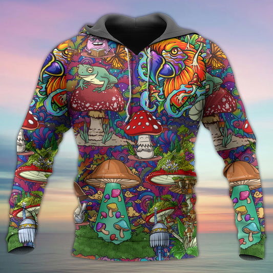 Hippie Mushroom Peace Lover Hoodie For Relaxed Streetwear Outdoor Gatherings And Travel