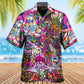 Octopus Whimsical Modern Psychedelics Hawaiian Shirt Design Detail For Beach Days And Holiday Travel