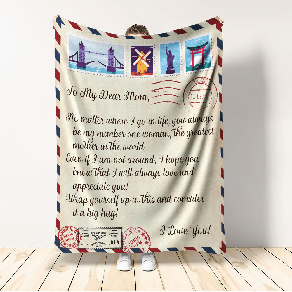 Dear Mom Love Letter Flannel Blanket For Cozy Bedroom Sofa Decor
