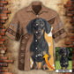 Brown Classic Dog Paw Custom Photo Personalized Hawaiian Shirt Artwork Detail For Tropical Trips And Casual Outings