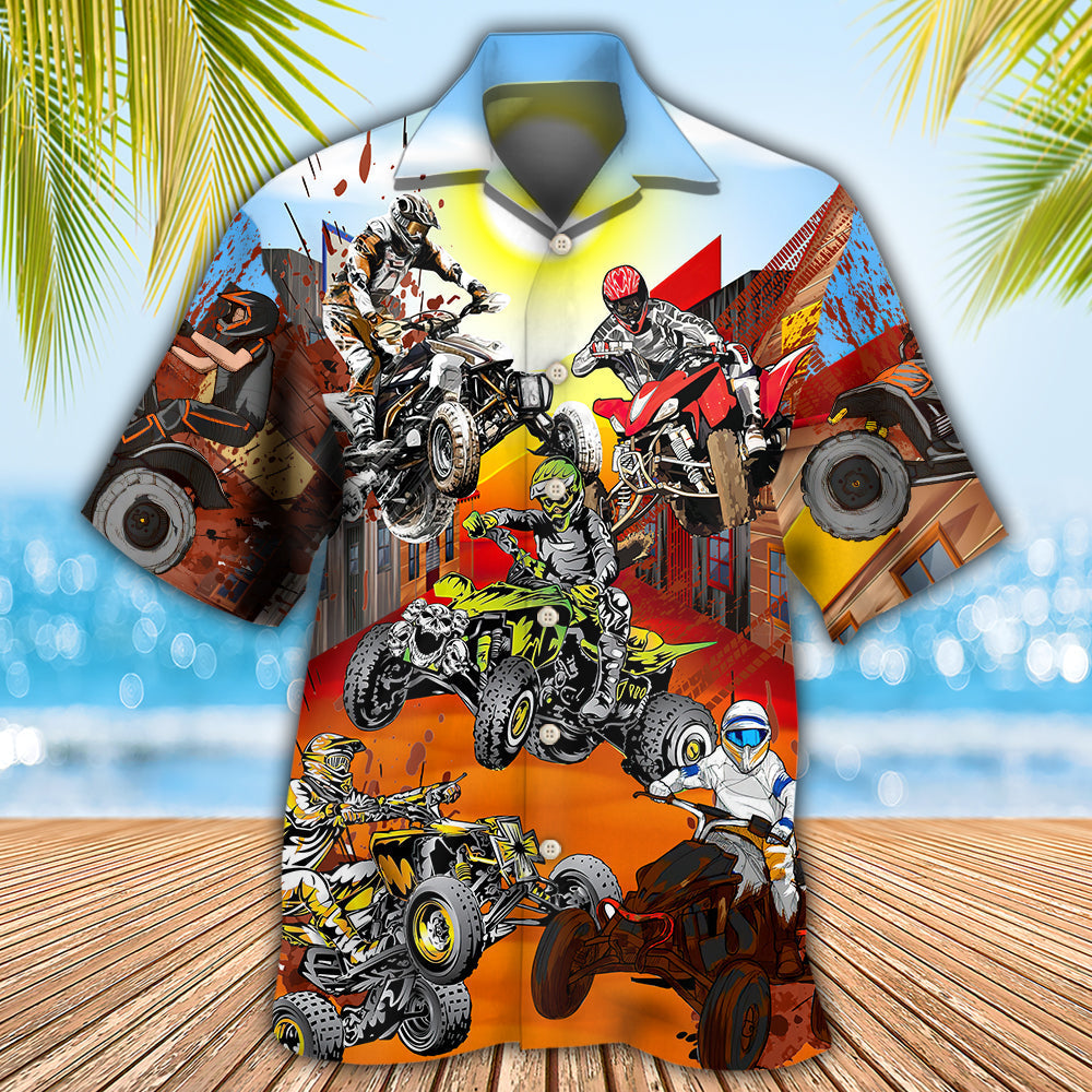 ATV Quad Riding Hawaiian Shirt For Resort Getaways And Comfortable Summer Activities
