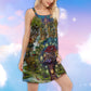 Hippie Mysterious Dream Treehouse V-Neck Sleeveless Cami Dress For Music Festivals And Thoughtful Boho Gifting
