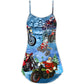 Christmas Driving Santa Claus V-Neck Sleeveless Cami Dress For Weekend Travel And Expressive Casual Fashion