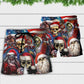 Christmas Skull Patriotic Dark Beach Shorts Artwork Detail For Tropical Travel And Everyday Wear