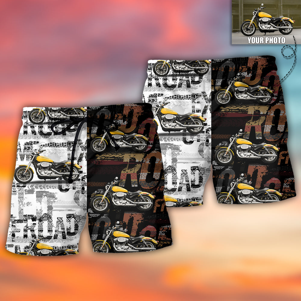 Motorcycle Sweet Cool Style Personalized Photo Beach Shorts For Sunny Holidays And Comfortable Daily Styling