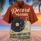 Retro Music Record Room Personalized Hawaiian Shirt Artwork View For Weekend Travel And Beach Style