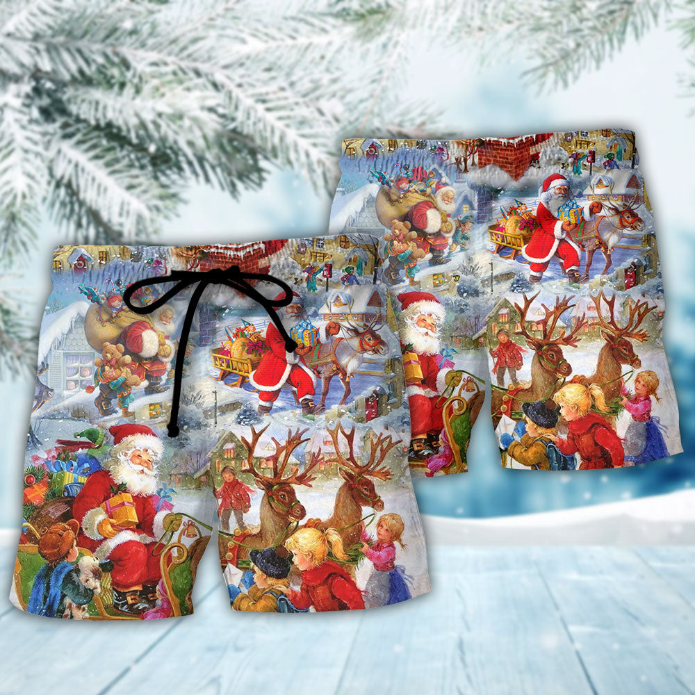Merry Holly Jolly Christmas Beach Shorts For Warm Weather Travel And Everyday Comfort