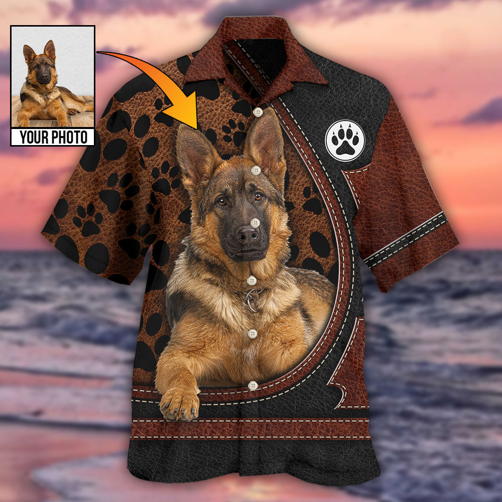 Dog German Shepherd Various Custom Photo Personalized Hawaiian Shirt Pattern Detail For Summer Holidays And Outdoor Fun