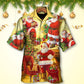 Happy Christmas Story Hawaiian Shirt Pattern Detail For Summer Holidays And Outdoor Fun
