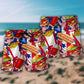 Food USA Independence Day Star Beach Shorts Print View For Coastal Escapes And Casual Outings