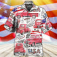 Patriotic Red Truck USA Flag Independence Hawaiian Shirt Design View For Casual Summer Styling