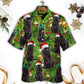 Festive Cat Christmas Hawaiian Shirt Front Pattern View For Warm Weather Events