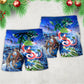 Christmas Santa Riding Dragon Fantasy Beach Shorts For Summer Vacation And Coastal Travel