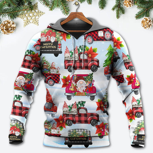 Gnome Christmas Truck Hoodie For Seasonal Parties Casual Wear And Thoughtful Holiday Gifts