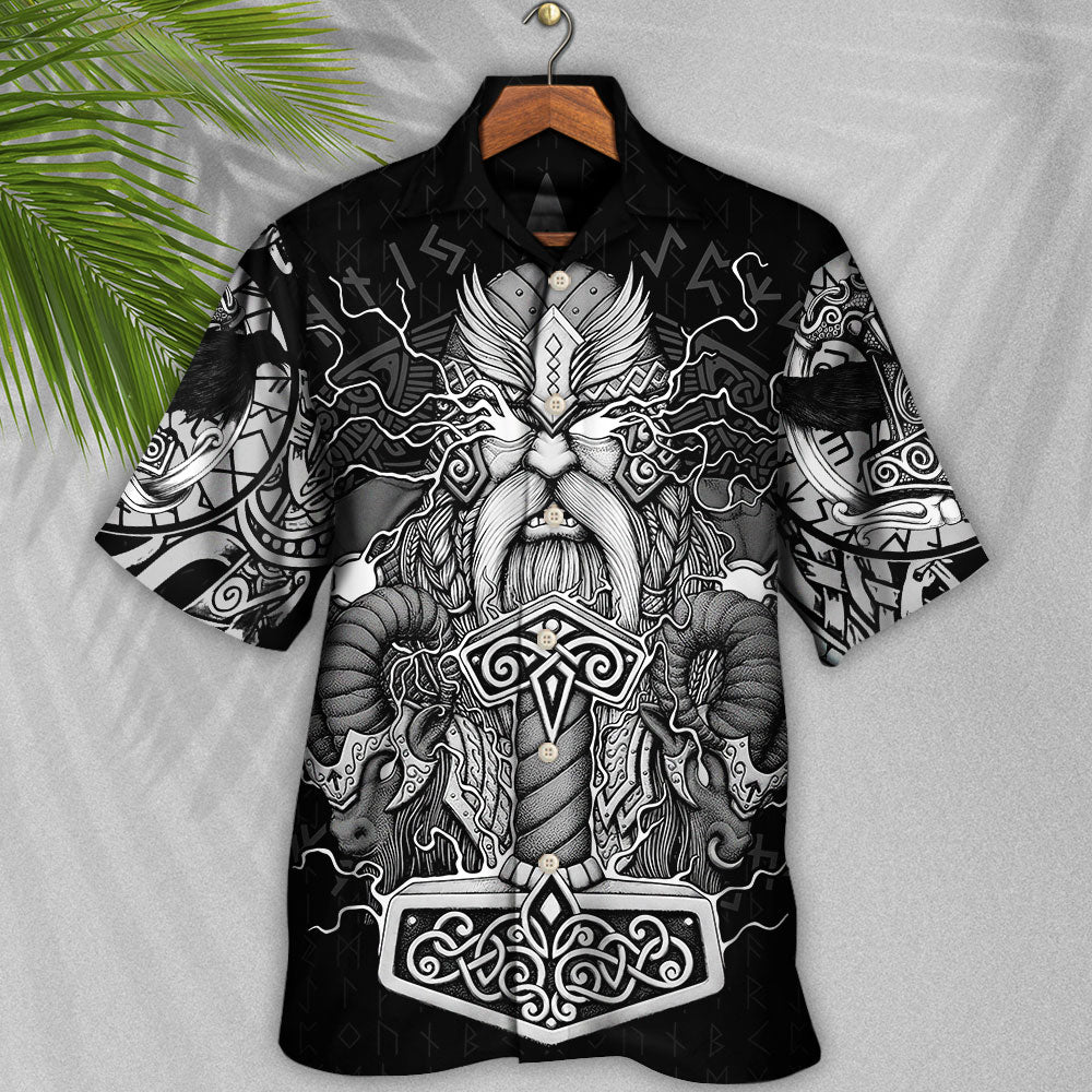 Norse Warrior Faith Thunder Hawaiian Shirt For Coastal Adventures And Warm Weather Wear