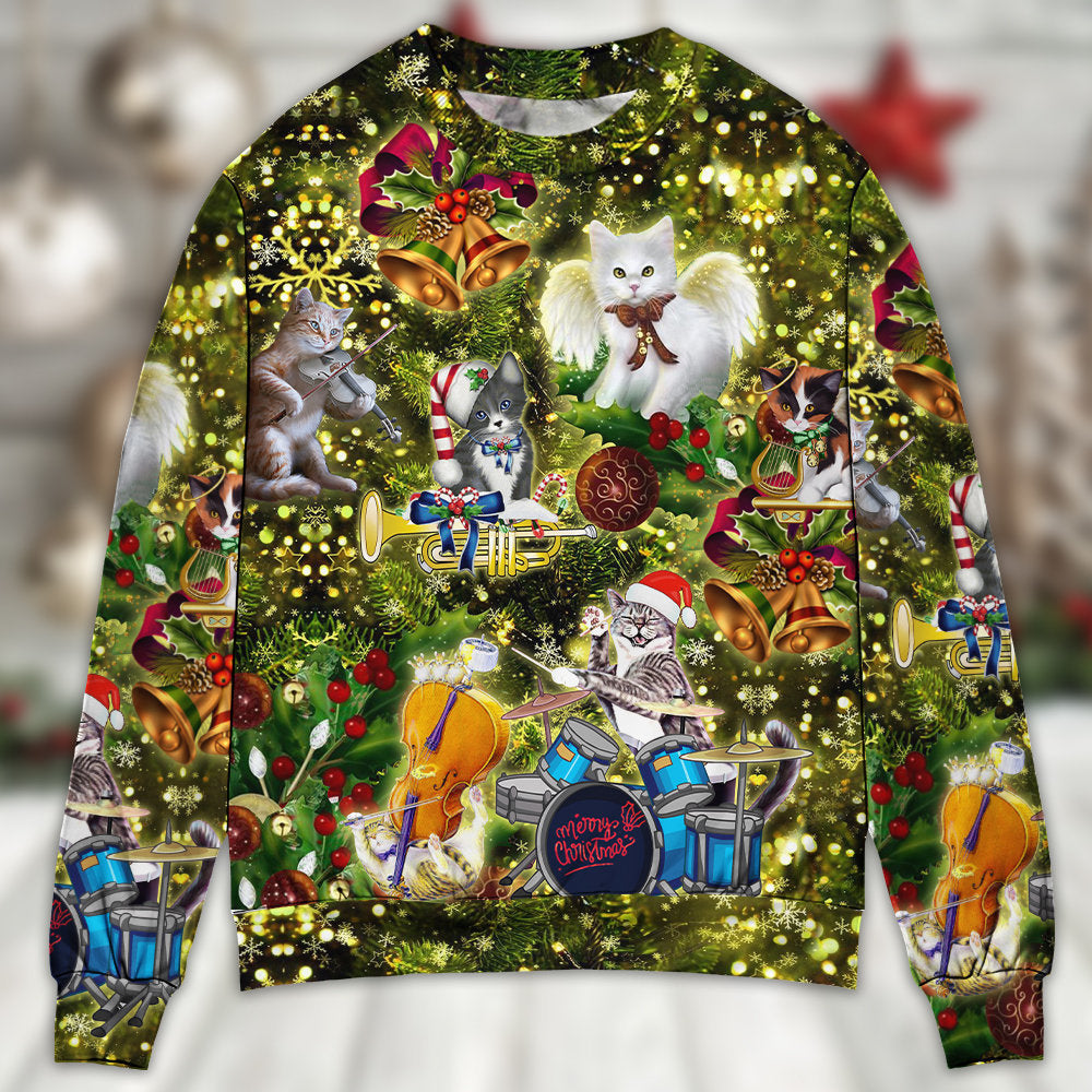 Cat Merry Christmas Angel Sweater For Winter Celebrations Family Events And Relaxed Seasonal Styling
