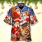 Festive Christmas Rooftop Hawaiian Shirt Design Detail For Beach Days And Holiday Travel